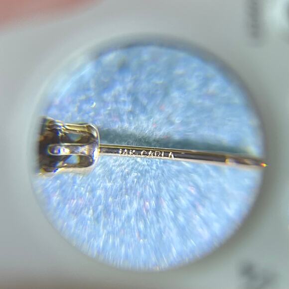 14K Gold Smoky Quartz Stud Vintage Earrings by Carla w/ Original Box - Picture 8 of 13